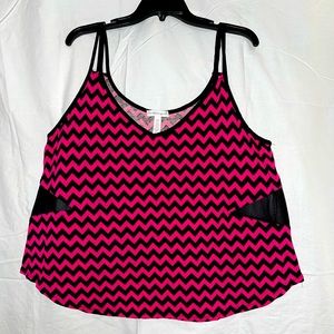 Pink and Black Tank Top w/ Mesh Sides